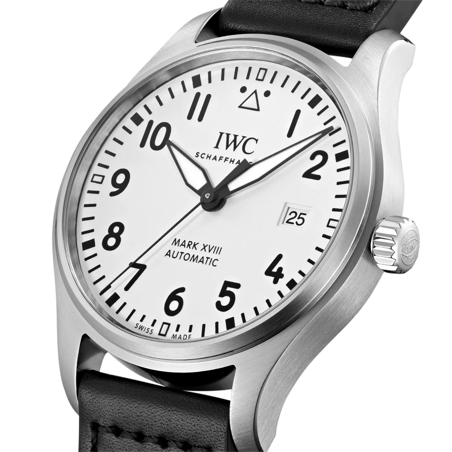 IWC Pilots Mark XVIII Silver Dial Black Leather 40mm