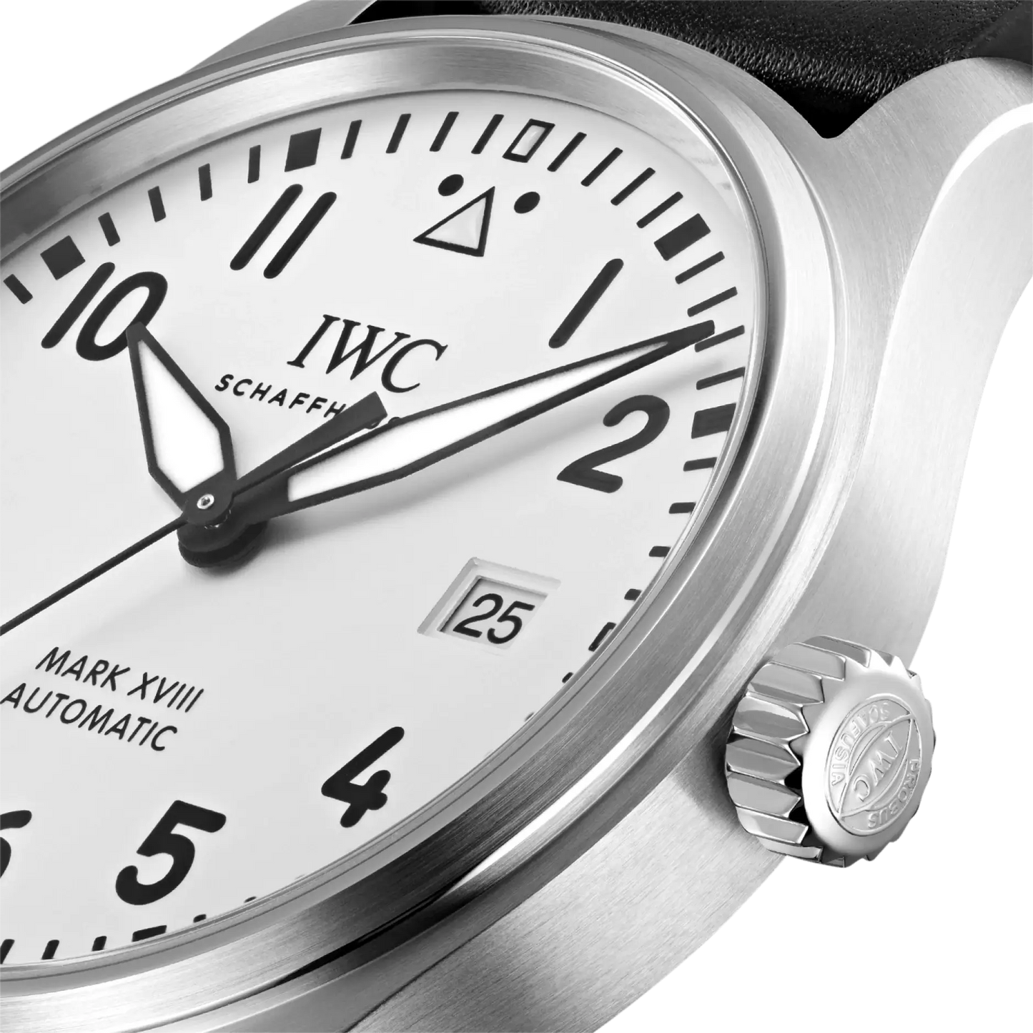 IWC Pilots Mark XVIII Silver Dial Black Leather 40mm