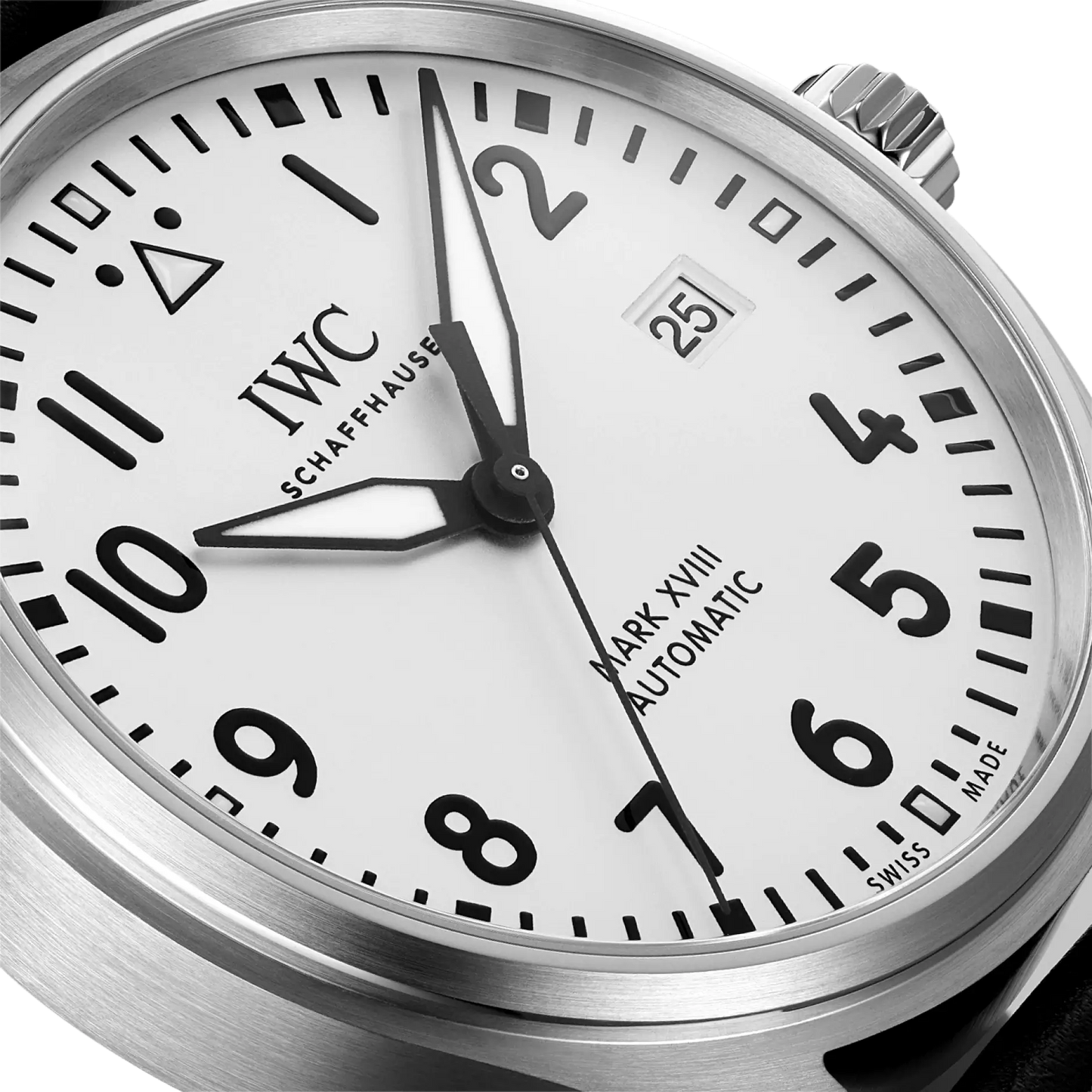 IWC Pilots Mark XVIII Silver Dial Black Leather 40mm