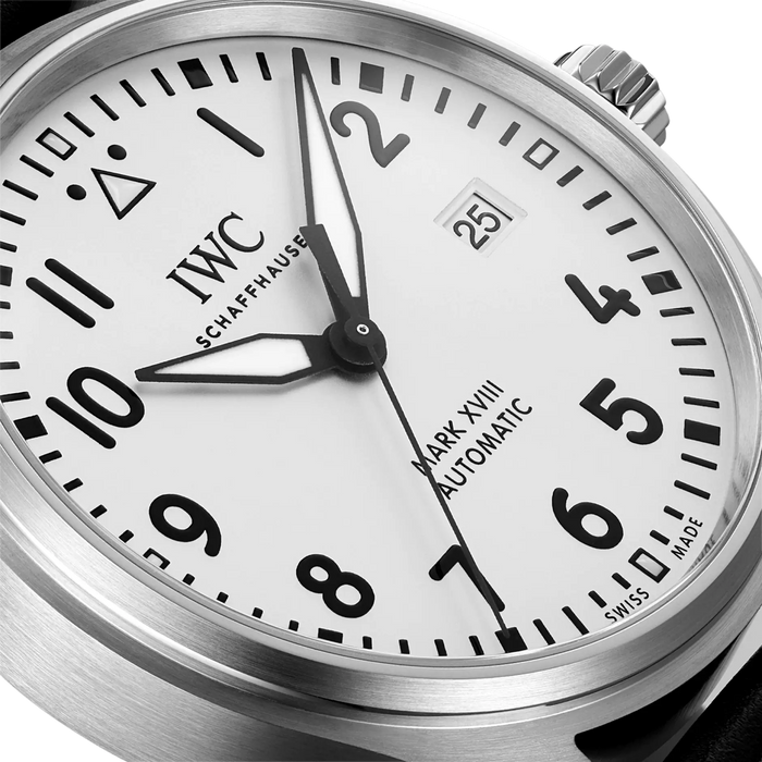 IWC Pilots Mark XVIII Silver Dial Black Leather 40mm