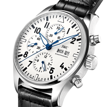 IWC Pilot Chronograph Edition "150 Years" White Dial Black Leather 43mm