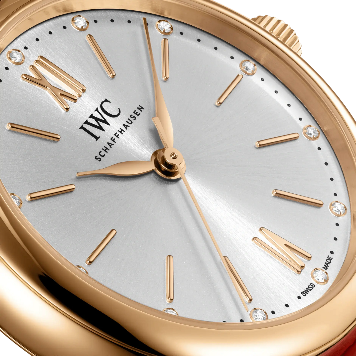 IWC Portofino Automatic Silver Dial Burgundy Leather 18k Rose Gold 34mm