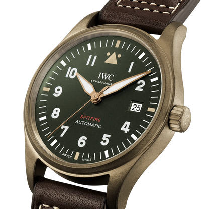 IWC Pilot Automatic Spitfire Green Dial Brown Leather 39mm