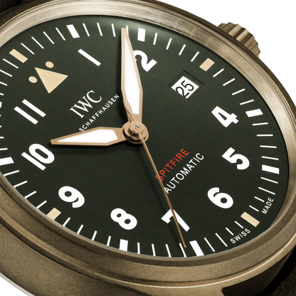 IWC Pilot Automatic Spitfire Green Dial Brown Leather 39mm