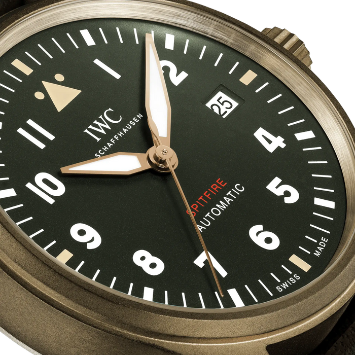 IWC Pilot Automatic Spitfire Green Dial Brown Leather 39mm