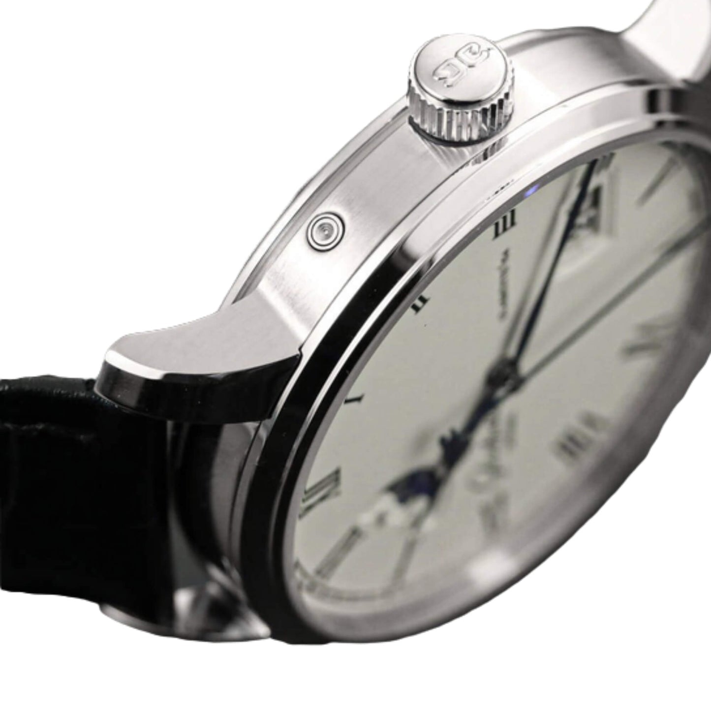 Glashutte Senator Panorama Date Moonphase Silver Dial Black Alligator 40mm