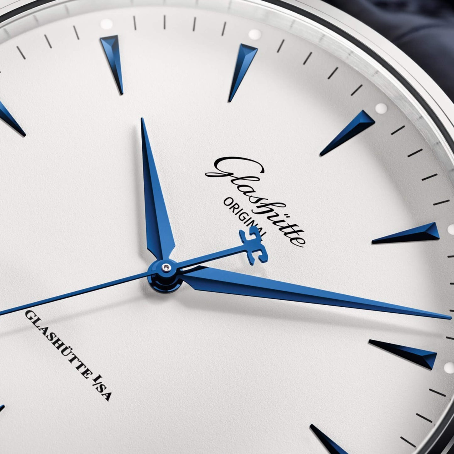 Glashutte Senator Excellence White Dial Black Alligator 42mm