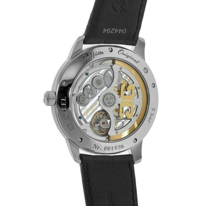 Glashutte Senator Excellence White Dial Black Alligator 42mm