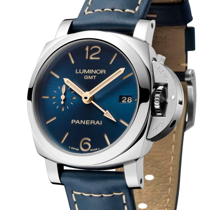 Panerai Luminor 1950 3-Days GMT Blue Dial Blue Leather 42mm