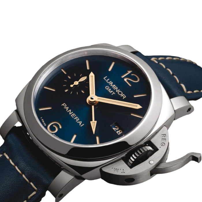 Panerai Luminor 1950 3-Days GMT Blue Dial Blue Leather 42mm