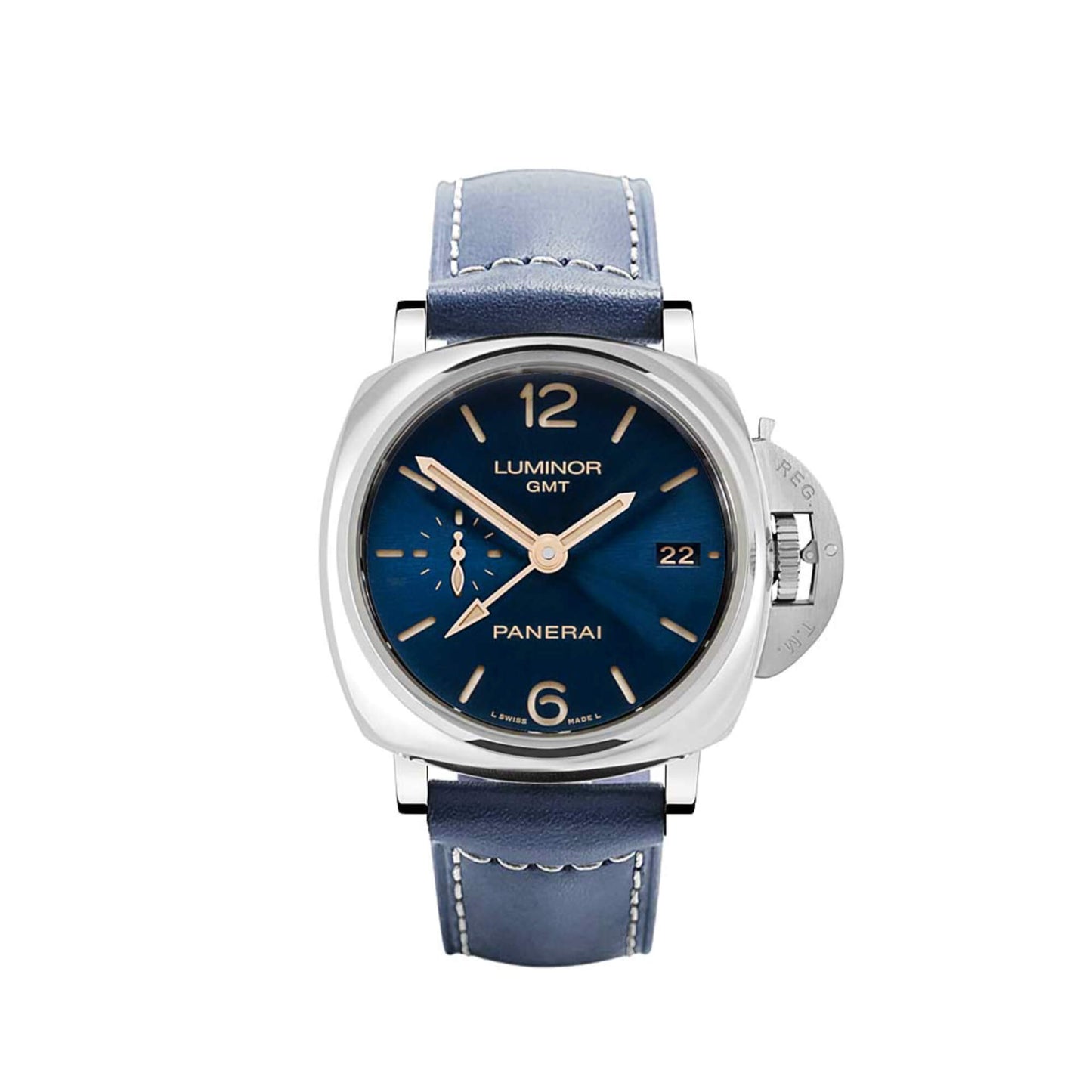 Panerai Luminor 1950 3-Days GMT Blue Dial Blue Leather 42mm