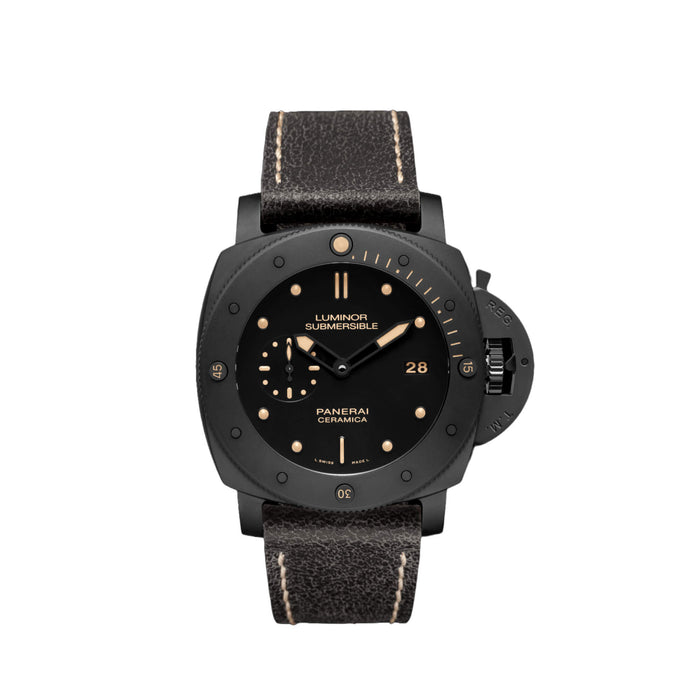 Panerai Luminor Submersible 1950 3 Days Black Dial Black Leather 47mm