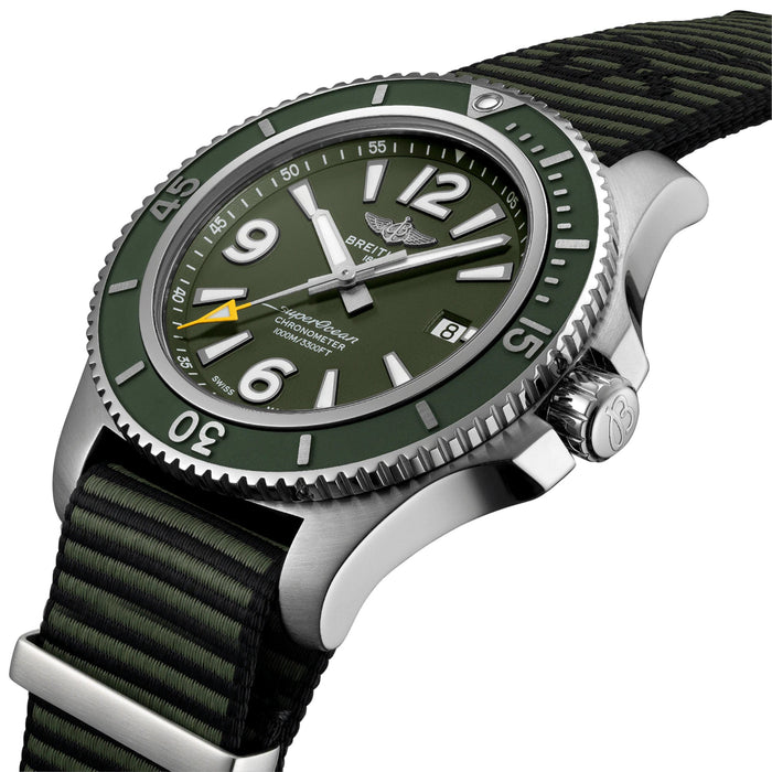 Breitling Superocean Automatic OuterKnown Green Dial Green Fabric 44mm