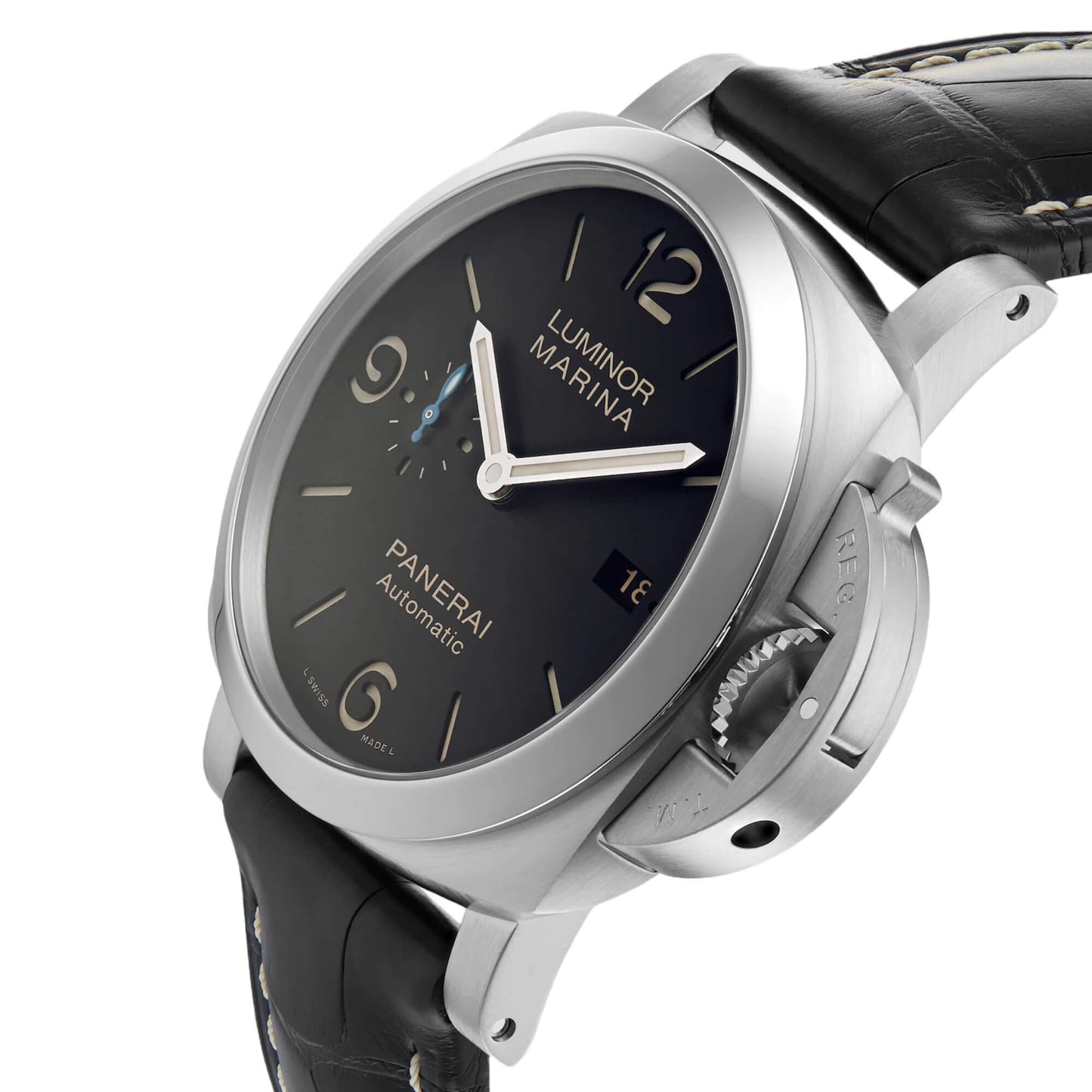 Panerai Luminor Marina Black Dial Black Alligator 44mm