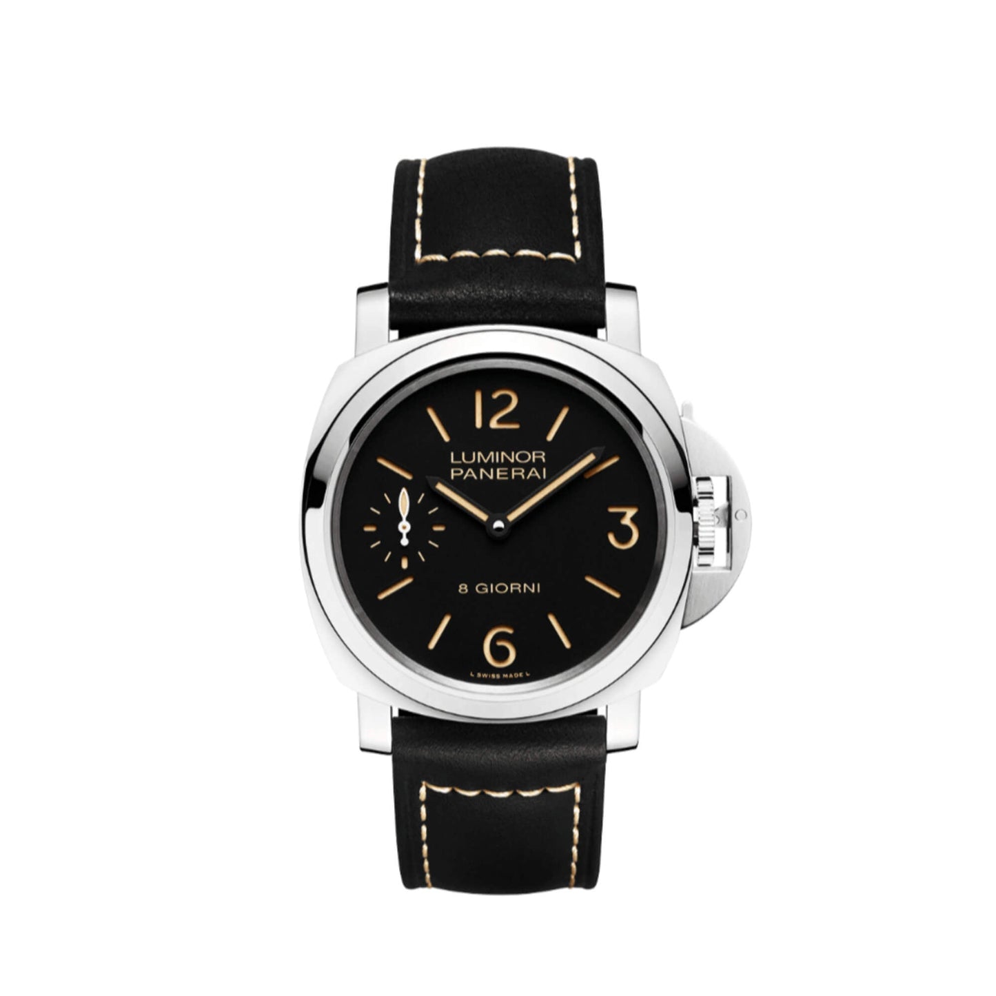 Panerai Luminor 8 Giorni Black Dial Black Leather 44mm