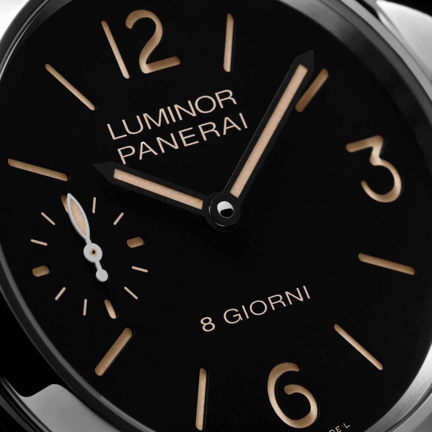 Panerai Luminor 8 Giorni Black Dial Black Leather 44mm