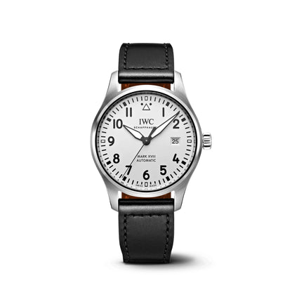 IWC Pilots Mark XVIII Silver Dial Black Leather 40mm