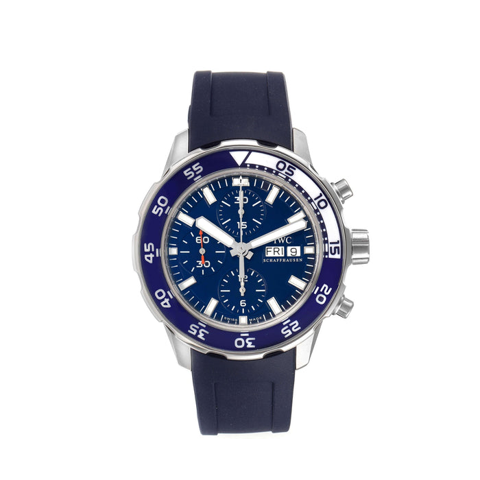 IWC Aquatimer Chronograph Blue Dial Blue Rubber 44mm