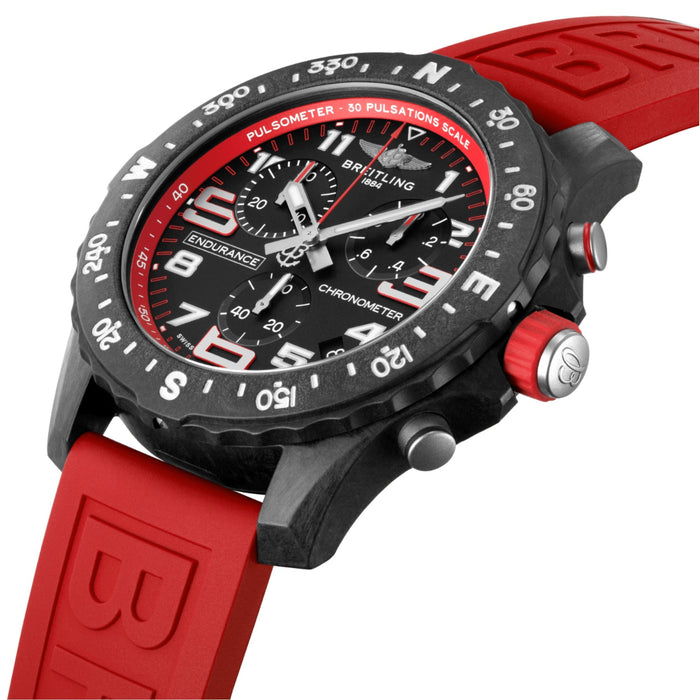 Breitling Endurance Pro Ironman Black Dial Red Rubber 44mm