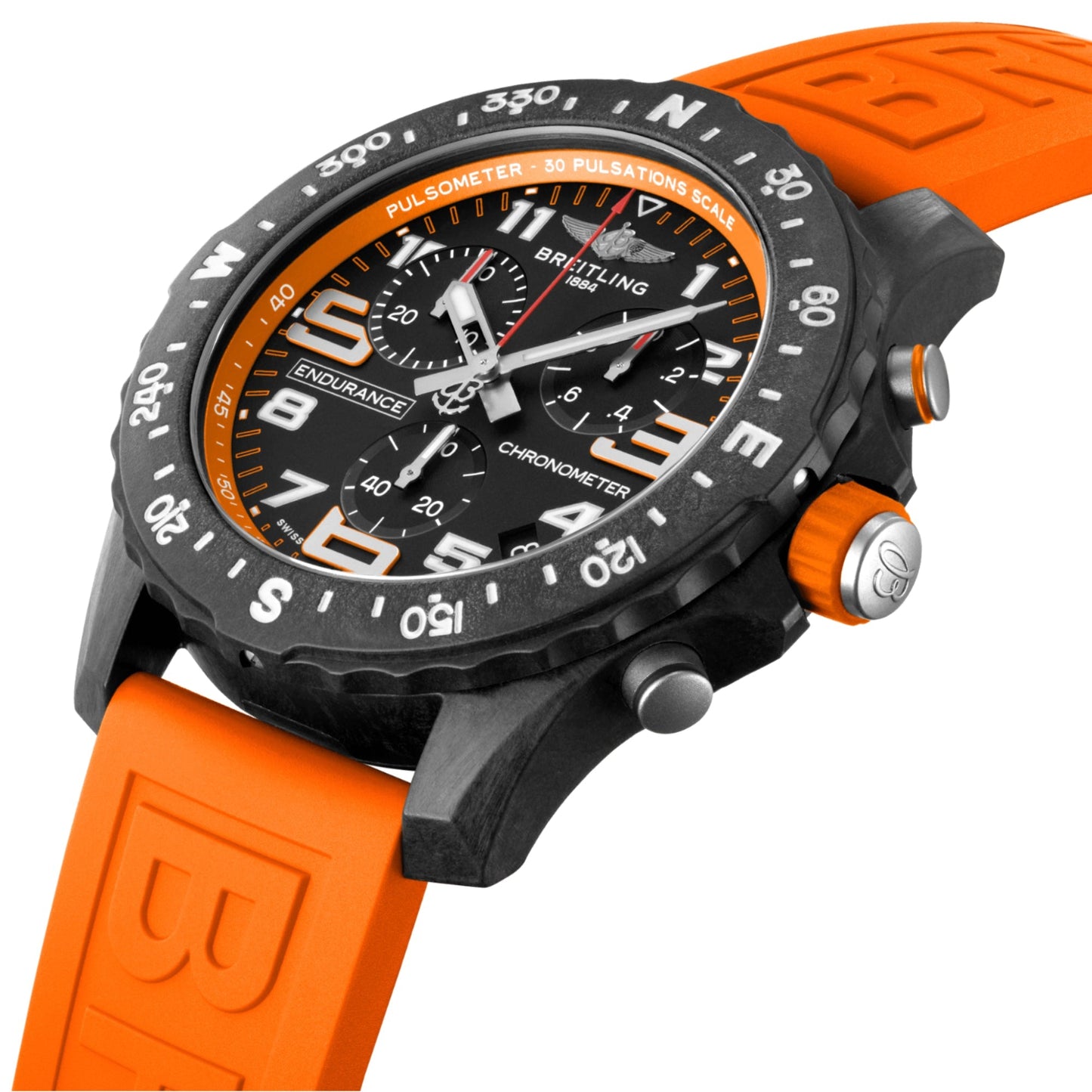 Breitling Endurance Pro Black Dial Orange Rubber 44mm