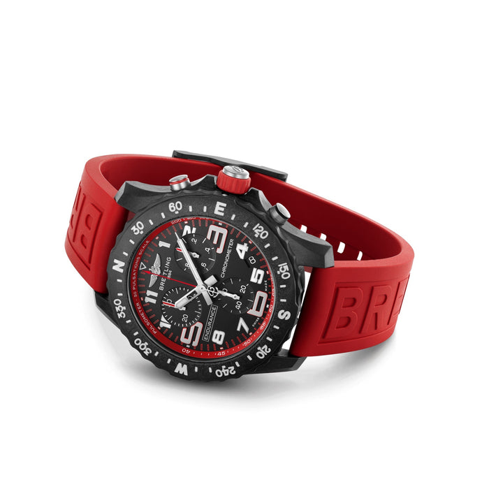 Breitling Endurance Pro Ironman Black Dial Red Rubber 44mm