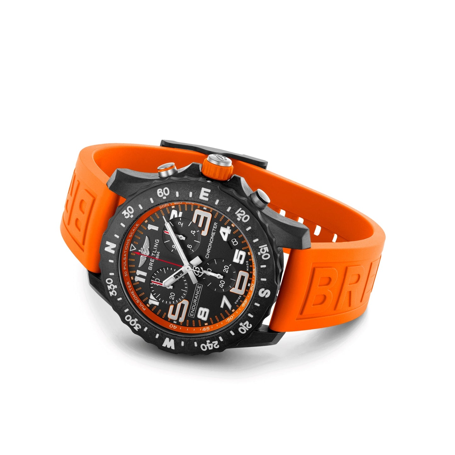 Breitling Endurance Pro Black Dial Orange Rubber 44mm