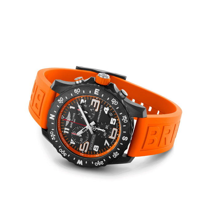 Breitling Endurance Pro Black Dial Orange Rubber 44mm