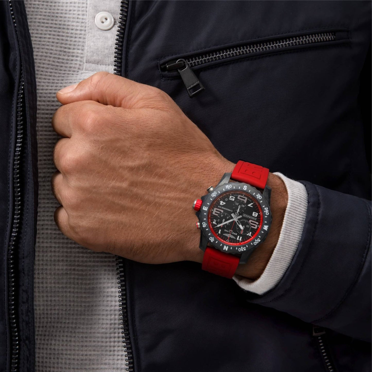 Breitling Endurance Pro Ironman Black Dial Red Rubber 44mm
