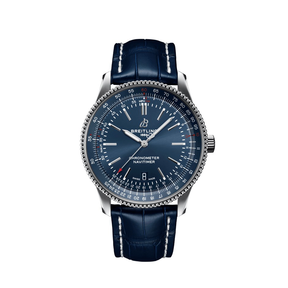 Breitling Navitimer Automatic Blue Dial Blue Leather 41mm