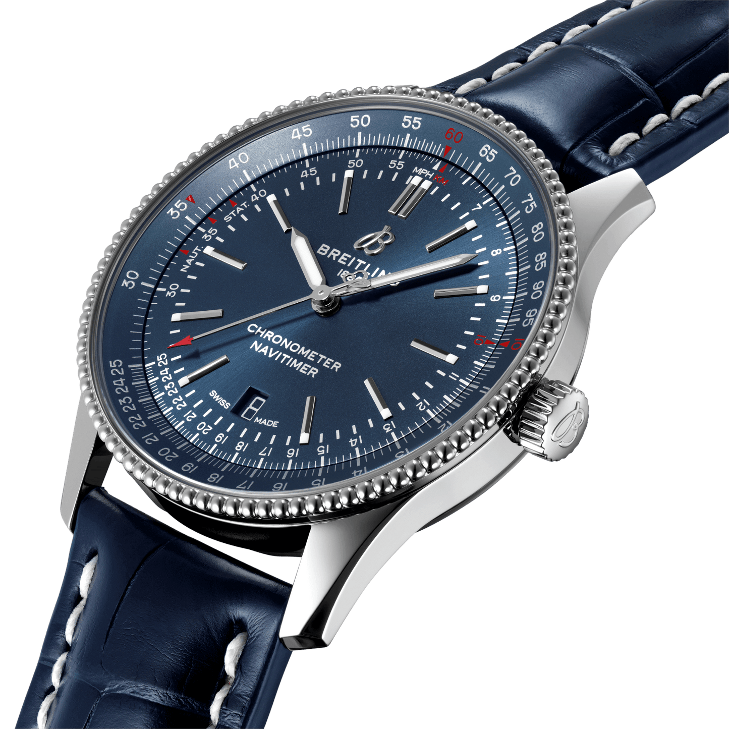 Breitling Navitimer Automatic Blue Dial Blue Leather 41mm