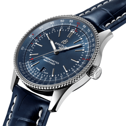 Breitling Navitimer Automatic Blue Dial Blue Leather 41mm