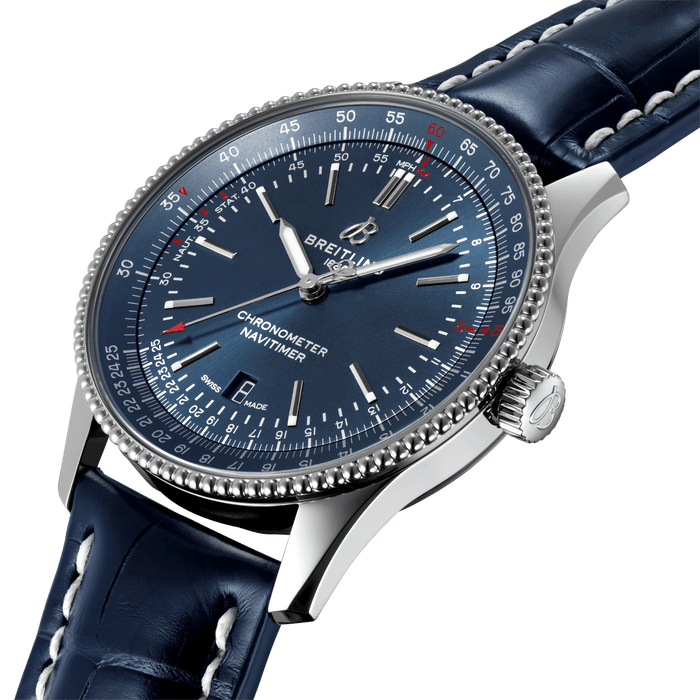 Breitling Navitimer Automatic Blue Dial Blue Leather 41mm