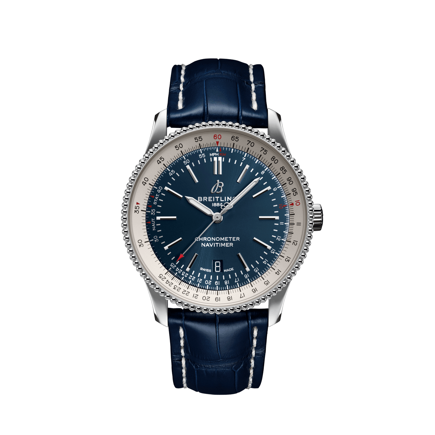 Breitling Navitimer Automatic Blue Dial Blue Leather 41 mm