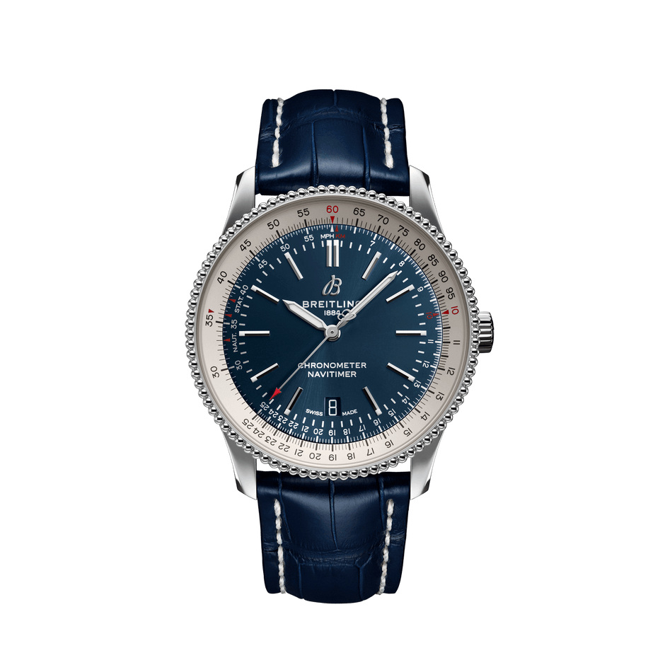 Breitling Navitimer Automatic Blue Dial Blue Leather 41 mm