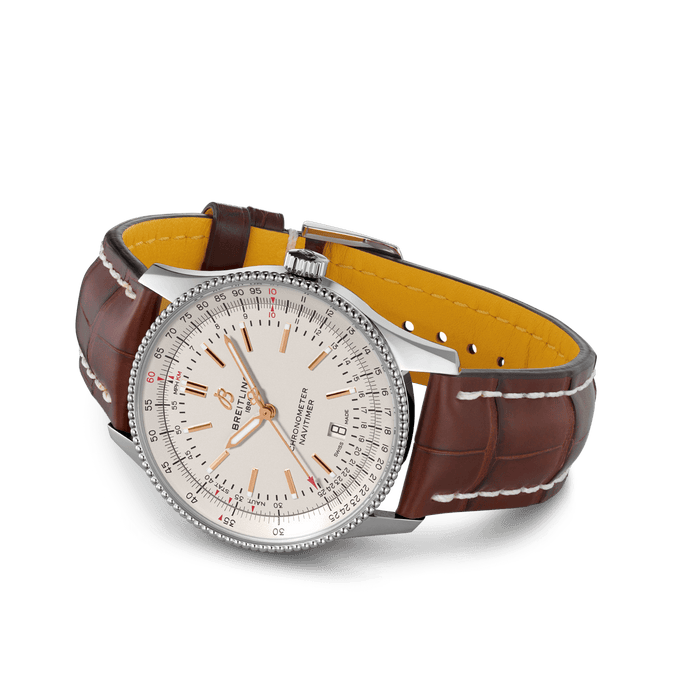 Breitling Navitimer Automatic Silver Dial Brown Leather 41mm