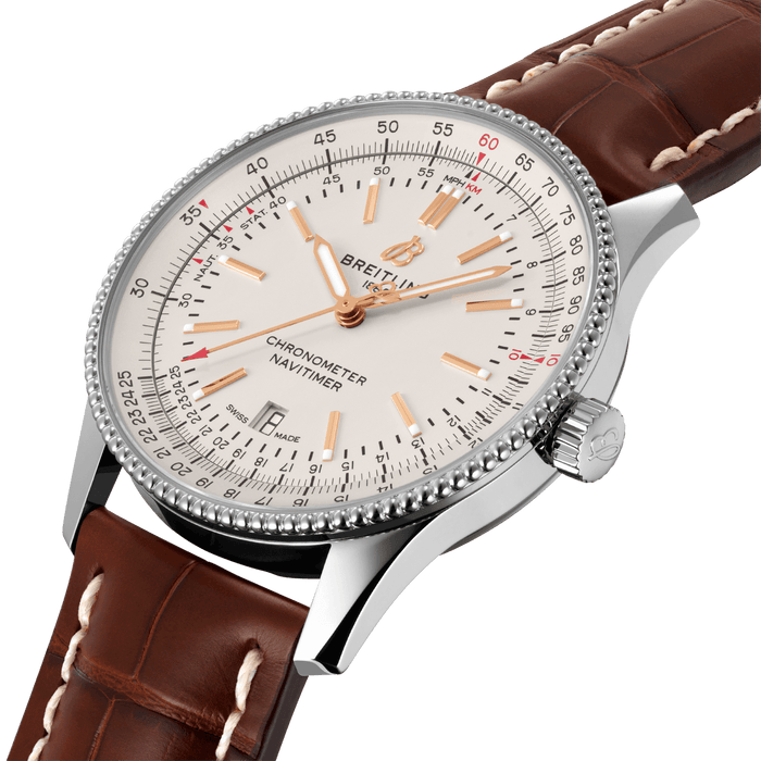 Breitling Navitimer Automatic Silver Dial Brown Leather 41mm