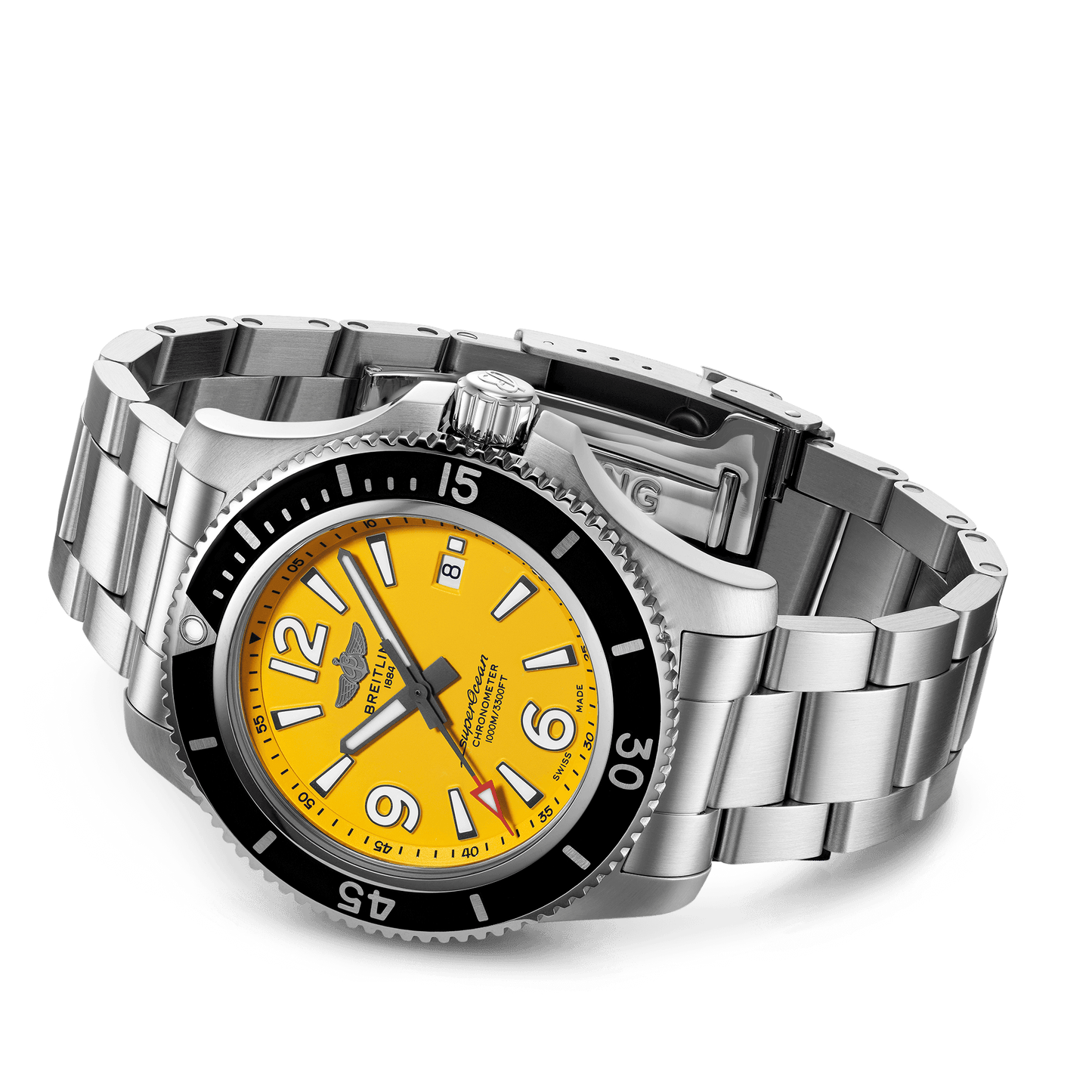 Breitling Superocean Automatic Yellow Dial Stainless Steel 44mm