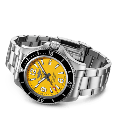 Breitling Superocean Automatic Yellow Dial Stainless Steel 44mm