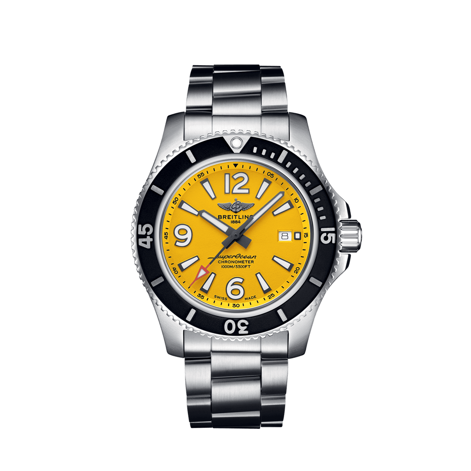 Breitling Superocean Automatic Yellow Dial Stainless Steel 44mm