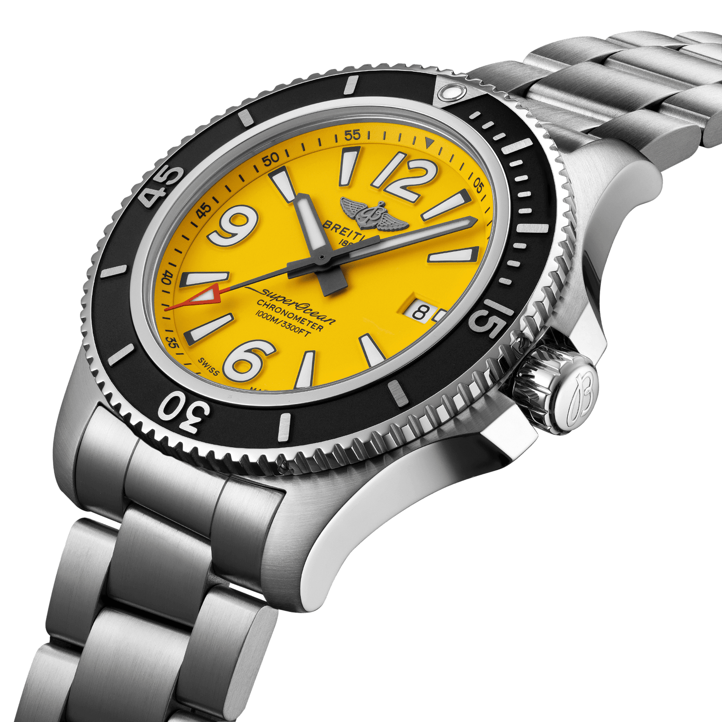 Breitling Superocean Automatic Yellow Dial Stainless Steel 44mm