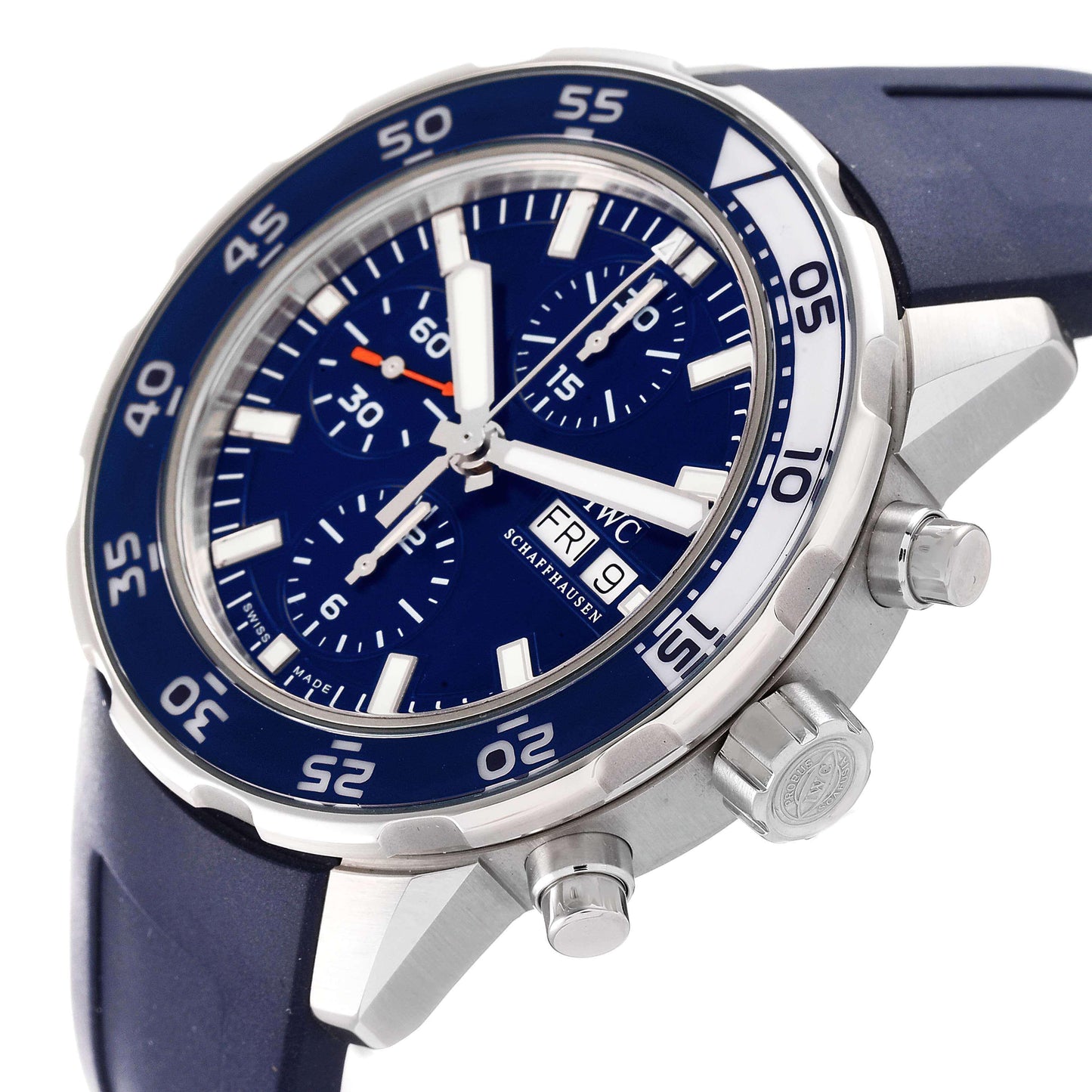 IWC Aquatimer Chronograph Blue Dial Blue Rubber 44mm