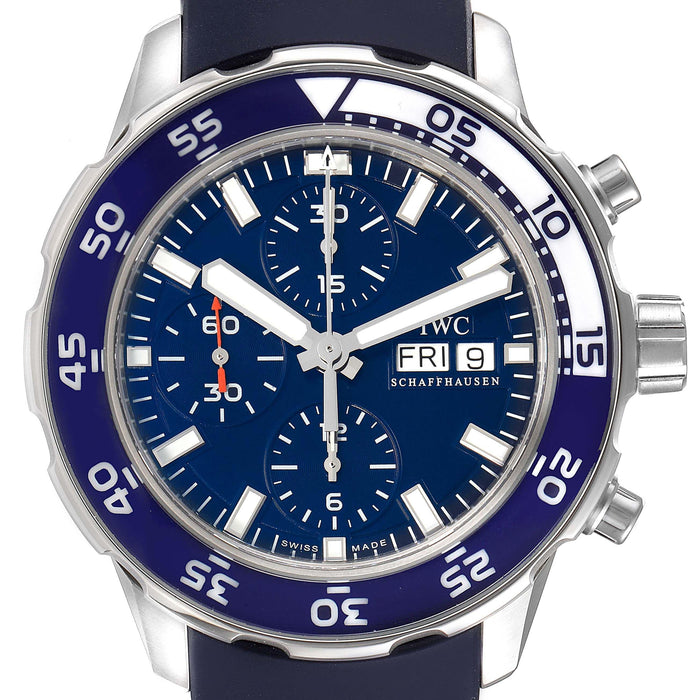 IWC Aquatimer Chronograph Blue Dial Blue Rubber 44mm