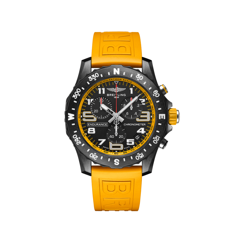Breitling Endurance Pro Black Dial Yellow Rubber 44mm