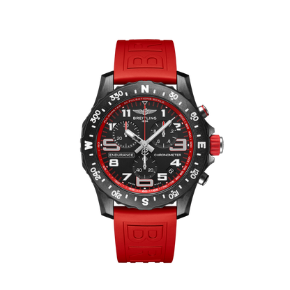 Breitling Endurance Pro Ironman Black Dial Red Rubber 44mm